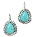 TAGOO Antique Women's Simulated Turquoise Antique Oval Round Teardrop Design Dangle Hoop Earrings (teardrop 10070)