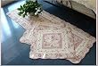 Shabby Chic Pink Rose 3pc QuiltedFloor runner/rug set