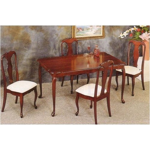 Dining Room Furniture: 5 Piece Cherry Dining Set By Coaster Furniture