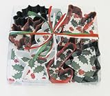 R & M Christmas Holly 7 Piece Color Cookie Cutter Set