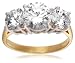 9ct Yellow Gold AMR260604 Ladies Cubic Zirconia Trilogy Ring