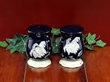 Magnolia Flower Cobalt Blue Salt/Pepper Shaker3-3/4H