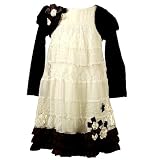 Girls Boutique Designer Christmas Holiday IVORY FLOWER Dress BISCOTTI Girl 7-16