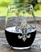 Rhinestone Fleur-de-Lis Stemless Glass