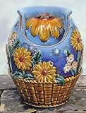 A Basket Full of Yellow Daisies Porcelain Tabletop Water Fountain