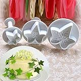 私の家族 3枚入メープル リーフ形状フォンダン クッキー ケーキ プランジャー カッター金型