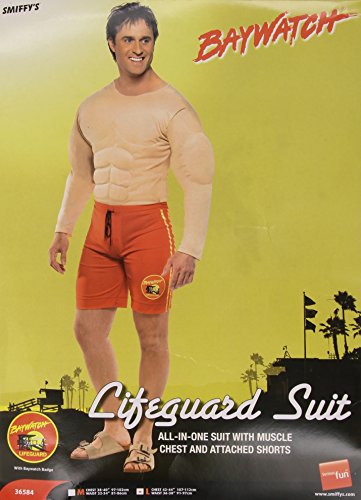 Smiffys Men's Red Baywatch Lifeguard Costume - Large