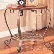 Brown Finish Slate Top End Table By Coaster Furniture