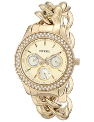 Fossil Womens ES3499 Stella Analog Display Analog Quartz Gold Watch
