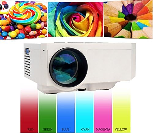 Mini Shop® Mini Led Projector HDMI Home Theater LED Projector Support HDMI VGA AV USB HDMI Portable 1080P Digital projector for PC, Good for Business & Education, Home Projecting