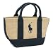 Polo Ralph Lauren Natural Straw And Navy Canvas Mini Tote Bag 185MPPT-DRKI