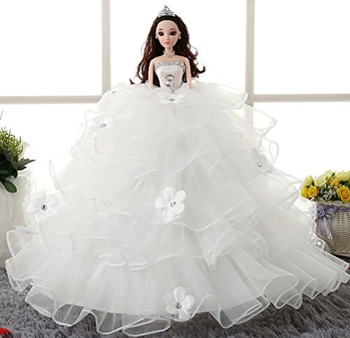 2016 Handmade Dolls in Dress Princess Wedding Doll for Girls 18 Inch with Lace Wedding Dress and Jewelry,Birthday Wishes Gift,Wedding Gift