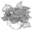 Sim Pearl & Mesh Sterling Silver Rings Sizes: 5-9