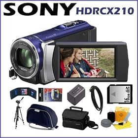 Sony HDR-CX210 High Definition Handycam Camcorder with 16GB Memory Card + Sony Case + Accessory Kit