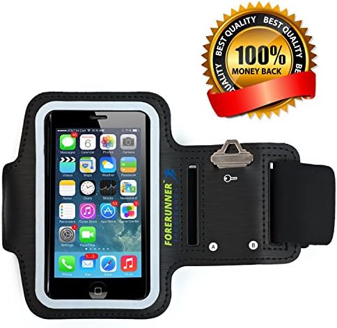 Forerunner Sportband+TM iPhone 5 Armband with Two Additional Ports for Earphone-free Listening - Expanded Key Slot for Larger Keys - Works with iPhone 5/5s/5c & the iPod Touch 5