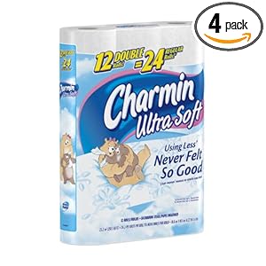 Charmin Ultra Soft Toilet Paper Double Rolls, 12-Count (Pack of 4)