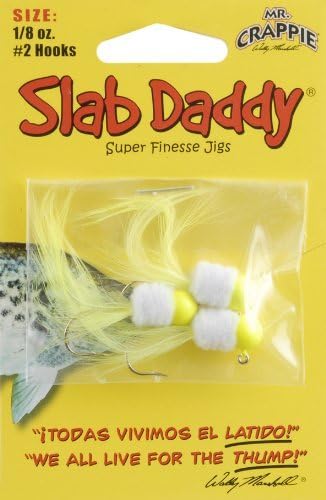 Blakemore Slab Daddy #2 Jig Fishing Hooks (3-Pack), Yellow/White, 1.8-Ounce