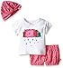 Rosie Pope Baby Girls' Watermelon Rain 3 Piece Set with Matching Turban