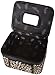 World Traveler 2-Piece Leopard Print Cosmetic Train Case Set, Leopard with Black Trim