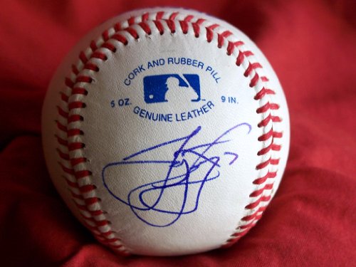 James Loney Autographed ROLB Baseball, Los Angeles Dodgers, Proof Photo of James Signing for Us.