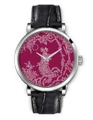 SPRAWL Aanalog Fashion Series Silver Ladies Watches of Genuine Black Leather Strap,Unique Wrist Watch for Women Girls Designed with Ancient Chinese Design - Landscape