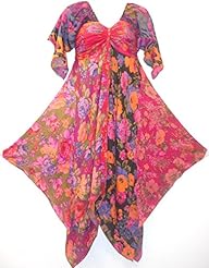 Leopard Print Floral Print Shirred Rayon  Dress