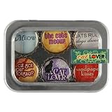 Cat Lover Bottle Cap 6 pc Magnet Set w/ Case