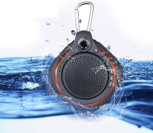 Yealfine(TM) [2015 New Upgrade] 5 Watt Water Resistant IP65 Wireless Mini Bluetooth Speake With Temperature meter and LED light , Built-in Microphone,Control Buttons Fit for iphone6 iphone6 plus smartphone, ipad other Bluetooth devices (Black)