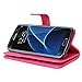 Galaxy S7 Edge Case, S7 Edge Case, TabPow 9 Card Slot Series - Wallet Folio PU Leather Case Cover With Detachable Magnetic Hard Case For Samsung Galaxy S7 Edge, Pink