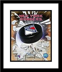 New York Rangers NHL Framed 8x10 Photograph Team Logo and Hockey Puck