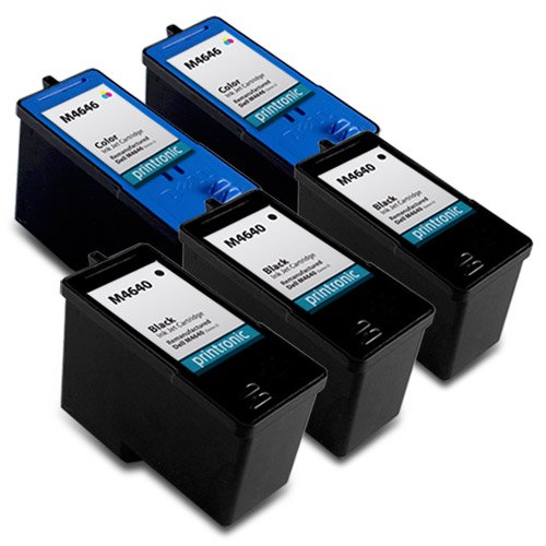 Printronic Remanufactured Ink Cartridge Replacement 5 Pack for Dell Series 5 M4640 M4646 (3 Black, 2 Color) - Dell 922, 924, 942, 944, 946, 962, 964