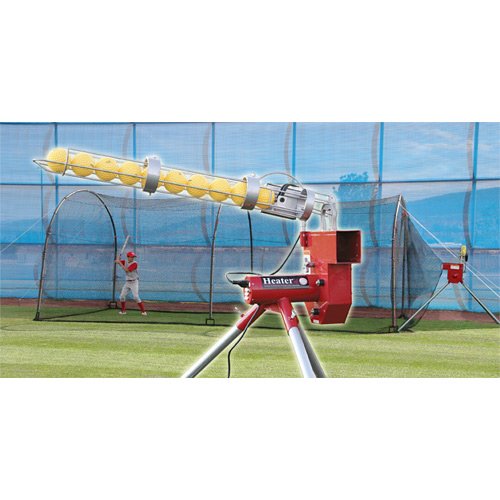 Heater Trend Sports Baseball Pitching Machine and Xtender 24 Batting Cage