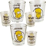 Simpsons Homer Recipe Shot Glasses - Set of 3