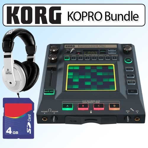 Korg KOPRO Kaossilator Pro Dynamic Phrase SynthesizerLoop Recorder Bundle