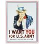 Tin Sign : Uncle Sam I Want You, Art Poster , 13x16