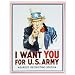 Tin Sign : Uncle Sam I Want You, Art Poster , 13x16