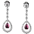 18K White Gold Rhodolite Garnet and Diamond Earrings