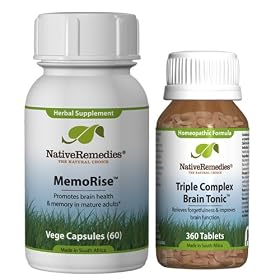Native Remedies Triple Complex Brain Tonic and MemoRise ComboPack