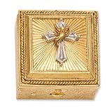 Gold-tone, silver-tone Ascension cross pill box