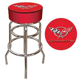 Corvette C5 Padded Bar Stool - Red by BatheAndBeauty