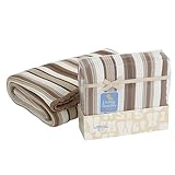 Bassinet/stroller Cotton knitted blanket - Stripes Mocha