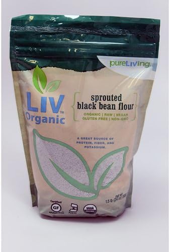 Sprouted Black Bean Flour, Organic, Gluten Free - 24 oz (Pack of 6)