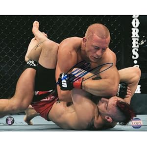 Georges St-Pierre Autographed 16X20 Photo (w/Hardy)