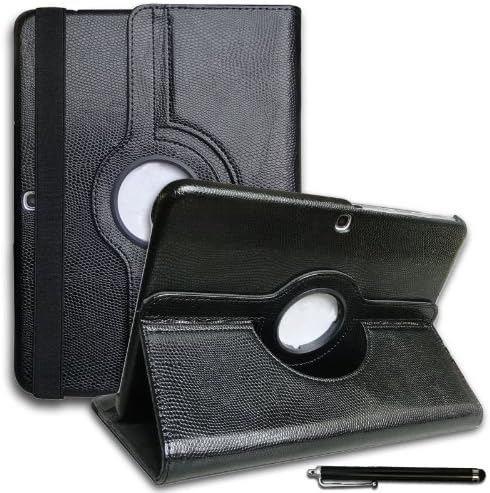 For Samsung Galaxy Tab3 10.1" GT- P5210 (P52xx) PU Leather CASE COVER W/ Build-in 360 Rotating Stand (BLACK) plus STYLUS!!! Microfiber Inner!!!