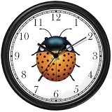 Lady Bug or Lady Bird No.2 - Ladybug - JP Animal Wall Clock by WatchBuddy Timepieces (Black Frame)