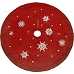 Faux Suede Snowflake Tree Skirt - Red (48")