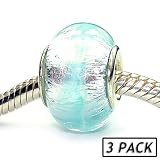 Coastal Collection Silver Glass Beads (3 Pack) - Something Blue (Pandora and Chamilia Compatible)