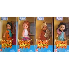 Click here to buy Barbie - KELLY The FLINTSTONES Doll Set w Wilma and Fred, Barney and Betty Rubble (2003) by Barbie.