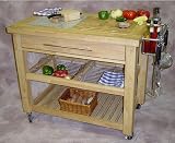 Ultimate Kitchen Prep Station - All Wood (Natural) (35"H x 40"W x 24"D)