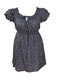 Ditzy Cotton Flower Top - Navy - Size 16, 18, 20, 22, 24, 26